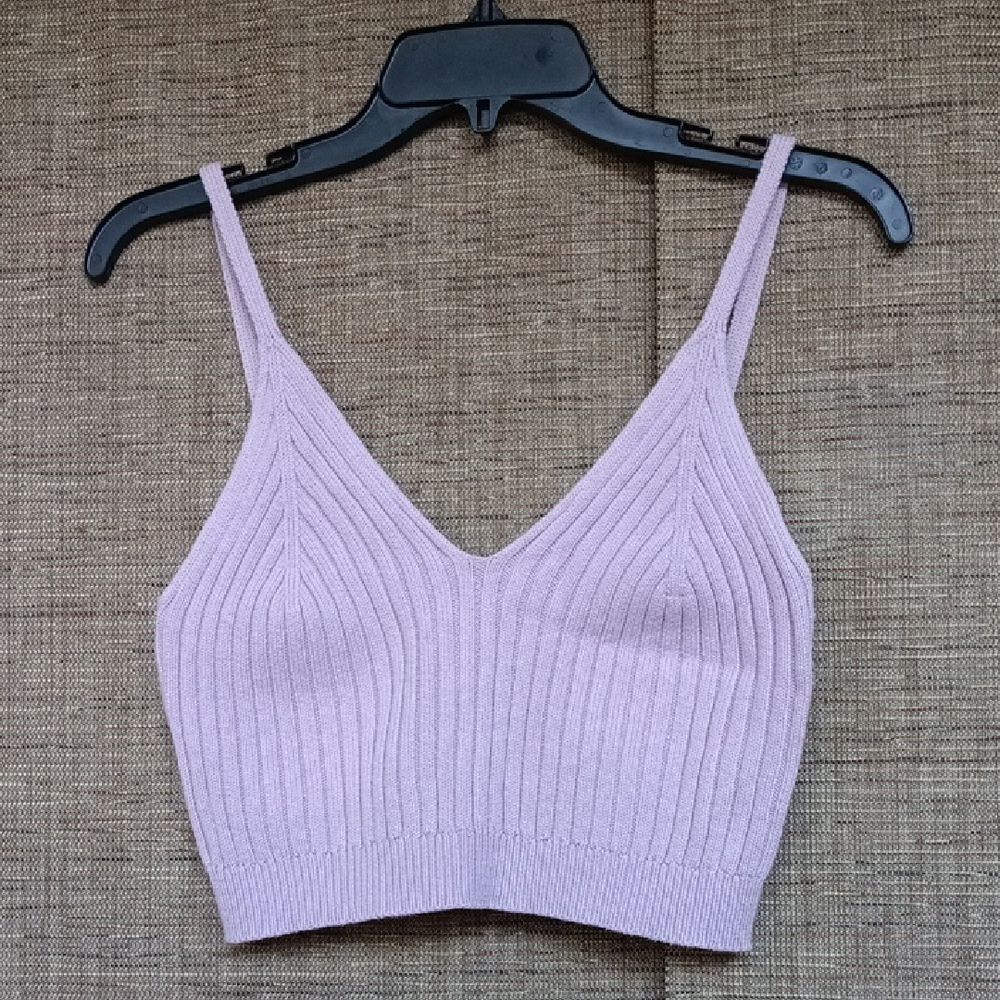 Iris Purple Ribbed Sleeveless Camisole
